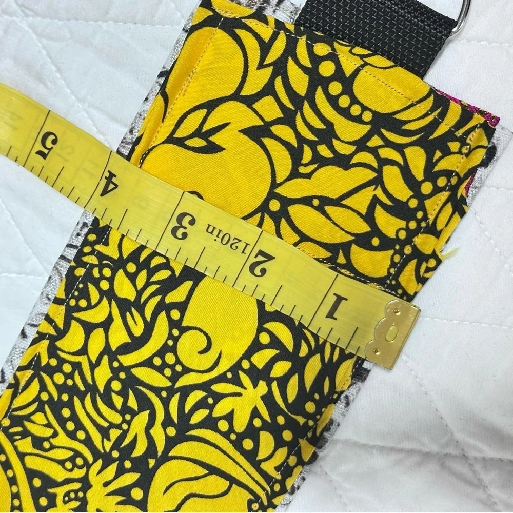 Signed Artisan OOAK Handmade Gold Fabric Patchwork Belt | Boho 38-42 Adjustable